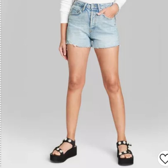 NWT - Women's Super High-Rise Curvy Cutoff Jean Shorts - Wild Fable - Picture 1 of 5